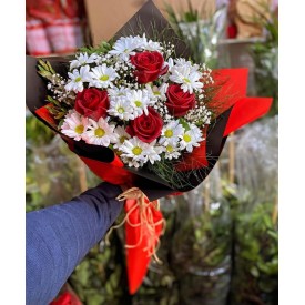 PAPATYA VE 4 GÜL BUKET